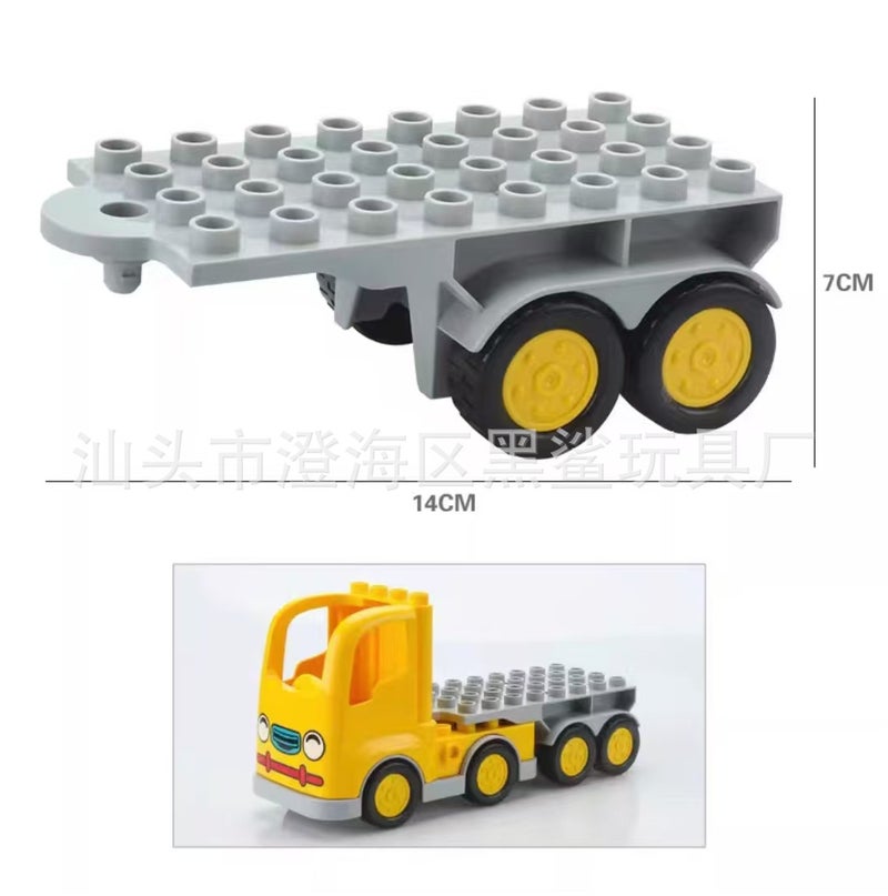 Big Particle Building Blocks Toy Accessories Parts Car Trailer Flat Sports Car Farmer Car Train Airplane Boat Motorcycle - Image 5